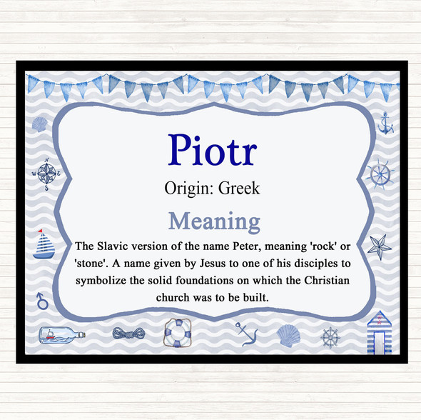 Piotr Name Meaning Placemat Nautical