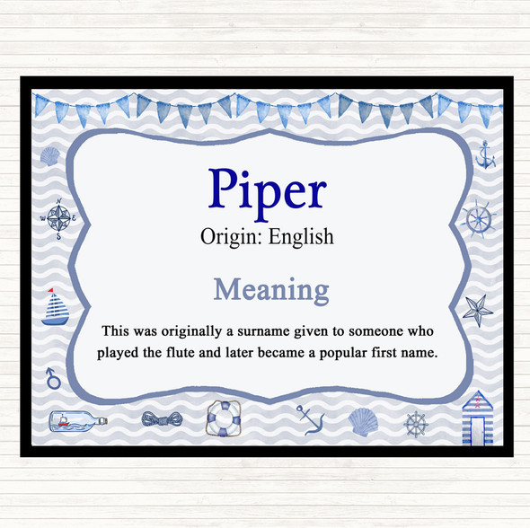 Piper Name Meaning Placemat Nautical