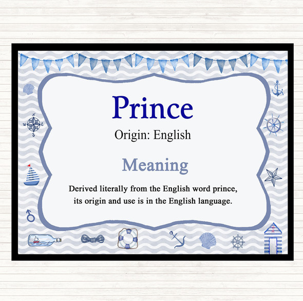 Prince Name Meaning Placemat Nautical