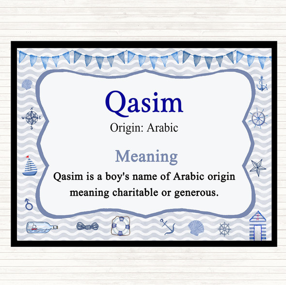 Qasim Name Meaning Placemat Nautical