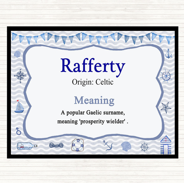 Rafferty Name Meaning Placemat Nautical