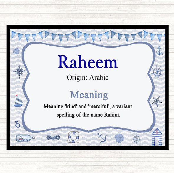 Raheem Name Meaning Placemat Nautical