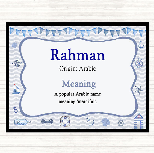 Rahman Name Meaning Placemat Nautical