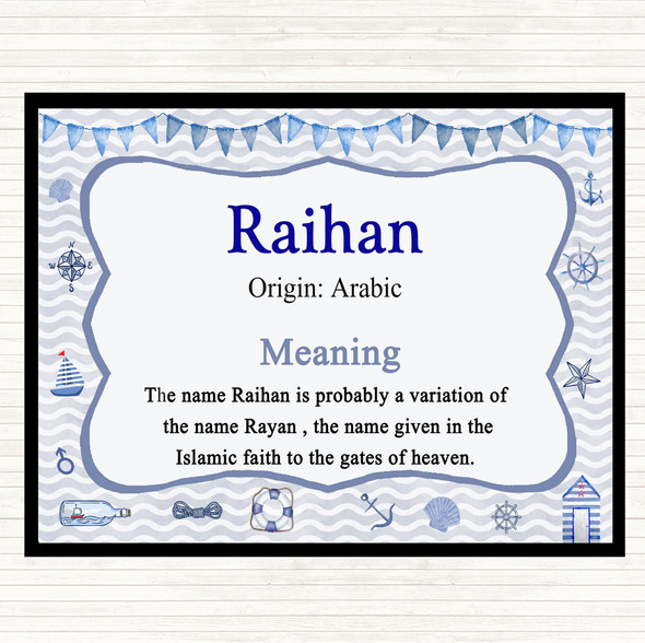 Raihan Name Meaning Placemat Nautical