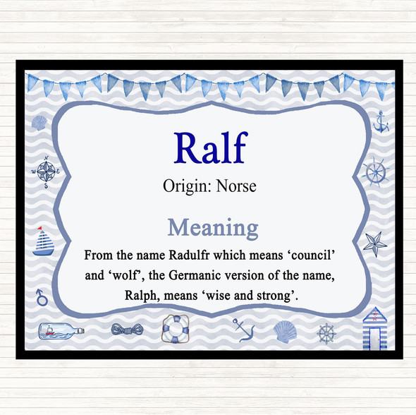 Ralf Name Meaning Placemat Nautical