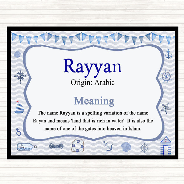 Rayyan Name Meaning Placemat Nautical
