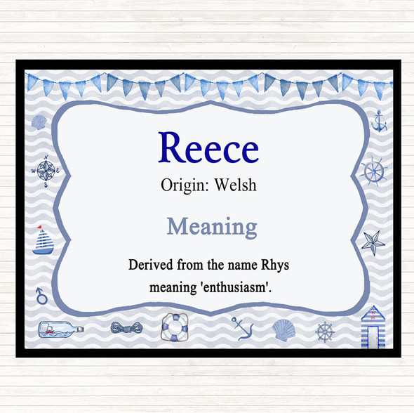 Reece Name Meaning Placemat Nautical