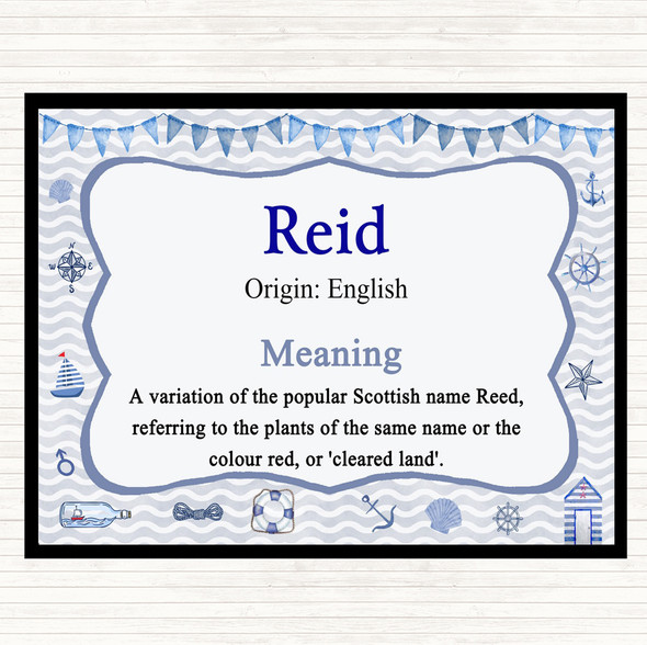 Reid Name Meaning Placemat Nautical