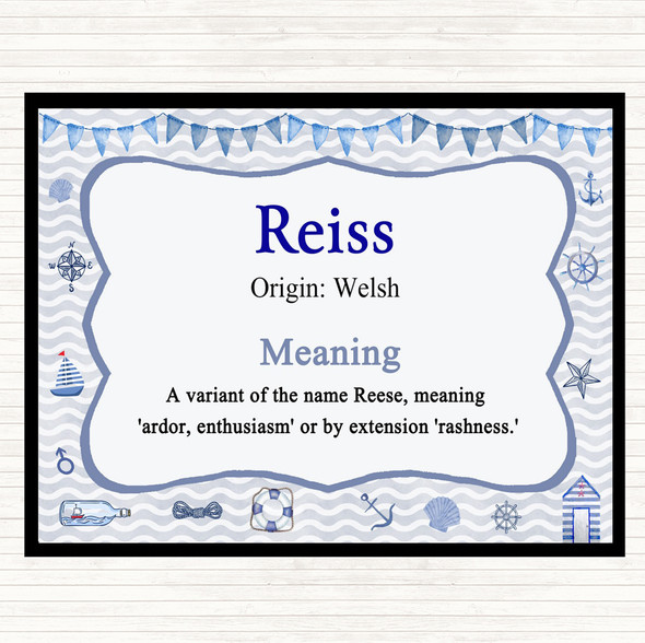 Reiss Name Meaning Placemat Nautical