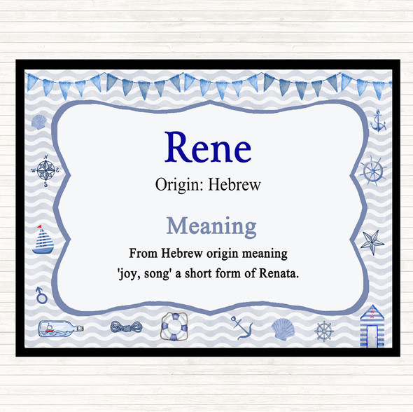 Rene Name Meaning Placemat Nautical