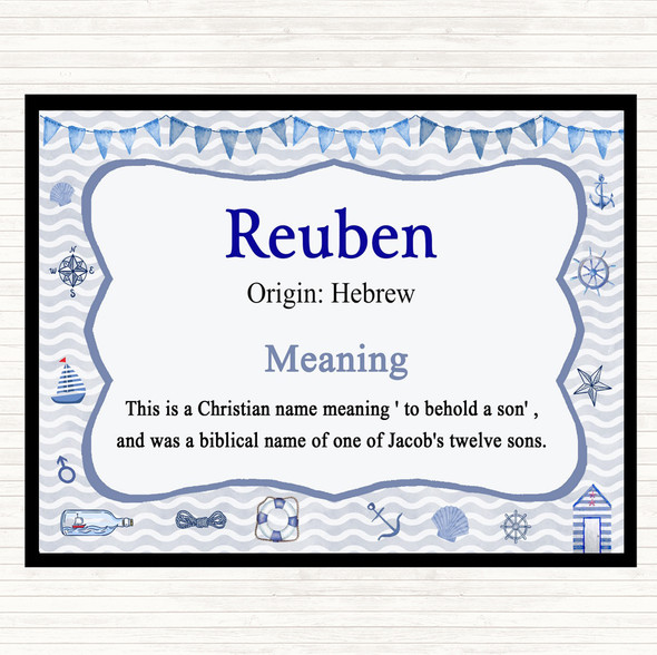 Reuben Name Meaning Placemat Nautical