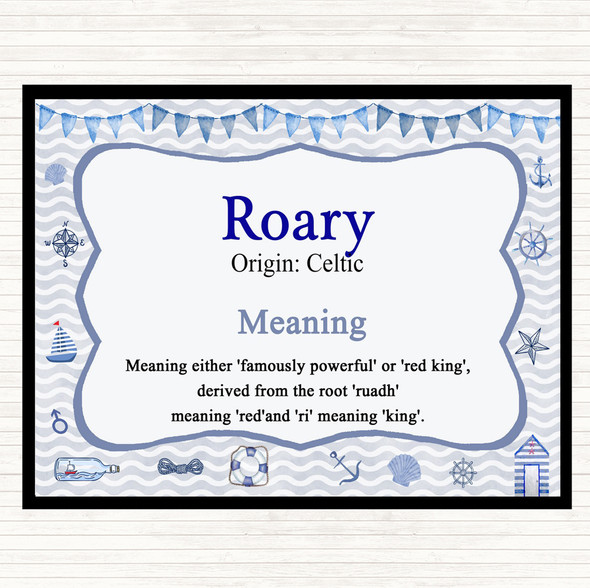 Roary Name Meaning Placemat Nautical