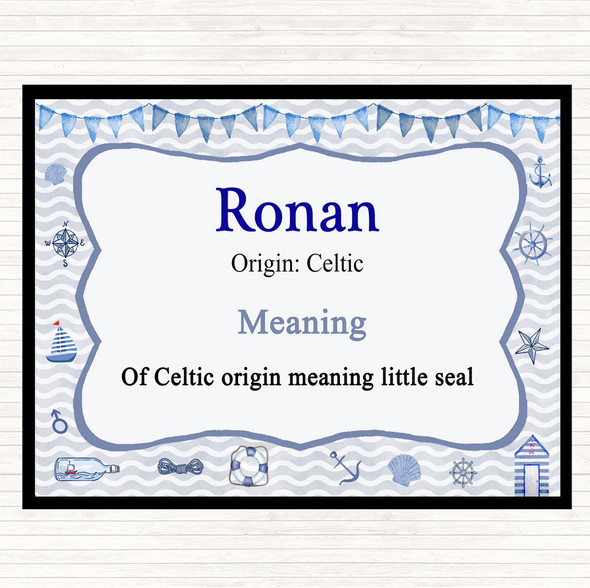 Ronan Name Meaning Placemat Nautical
