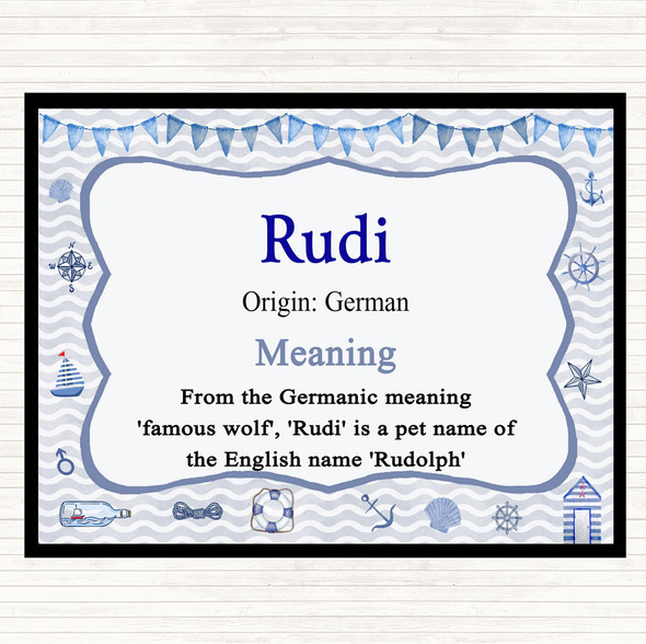 Rudi Name Meaning Placemat Nautical