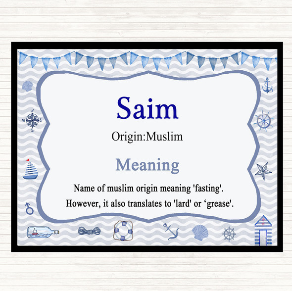 Saim Name Meaning Placemat Nautical