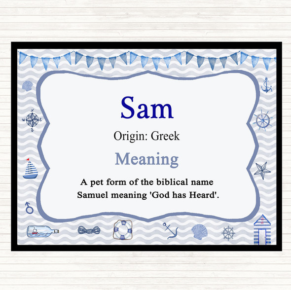 Sam Name Meaning Placemat Nautical