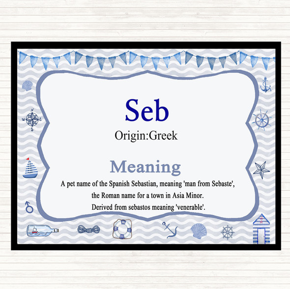 Seb Name Meaning Placemat Nautical