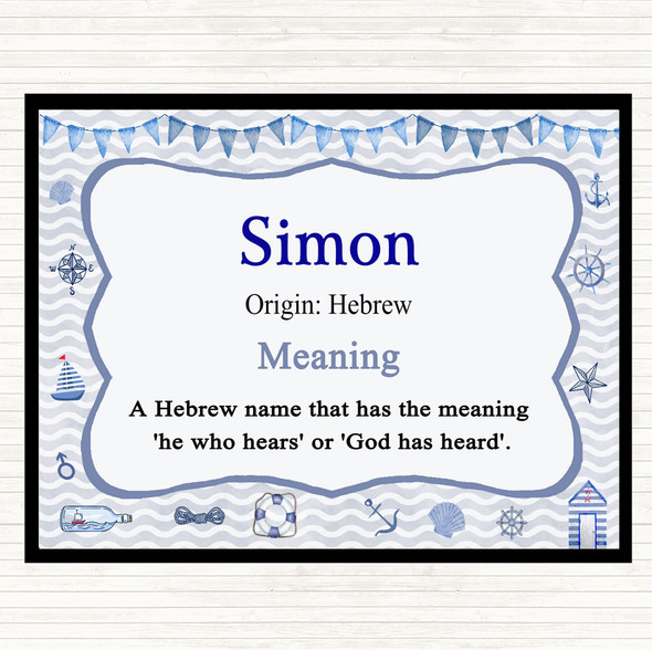 Simon Name Meaning Placemat Nautical