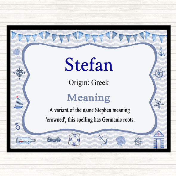 Stefan Name Meaning Placemat Nautical