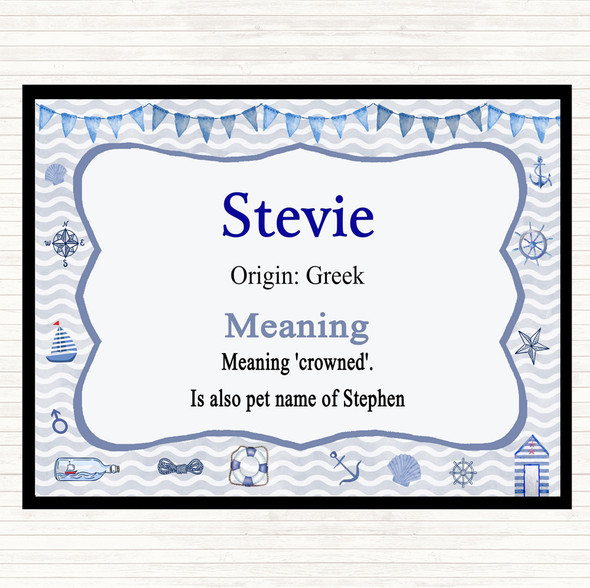 Stevie Name Meaning Placemat Nautical