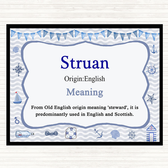 Struan Name Meaning Placemat Nautical