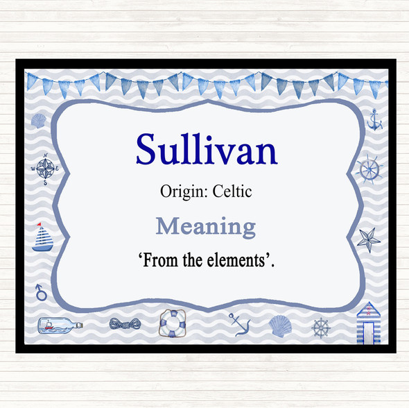 Sullivan Name Meaning Placemat Nautical