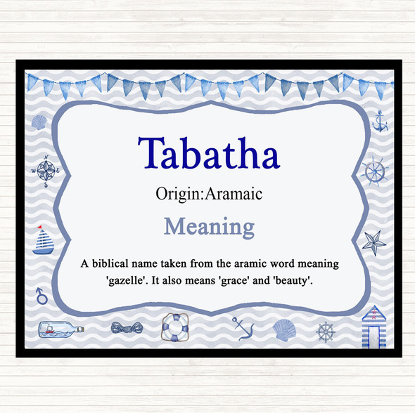 Tabatha Name Meaning Placemat Nautical