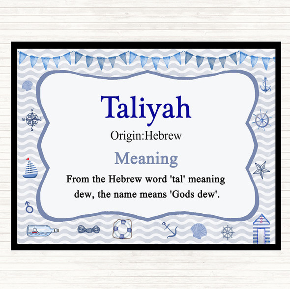 Taliyah Name Meaning Placemat Nautical