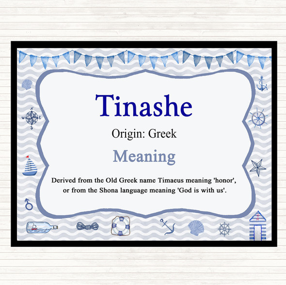 Tinashe Name Meaning Placemat Nautical