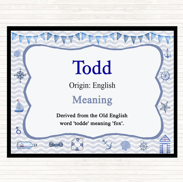 Todd Name Meaning Placemat Nautical