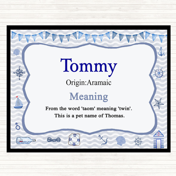 Tommy Name Meaning Placemat Nautical