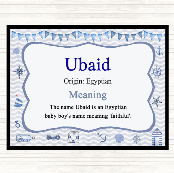 Ubaid Name Meaning Placemat Nautical