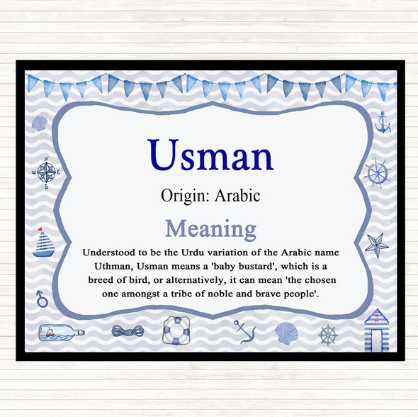 Usman Name Meaning Placemat Nautical