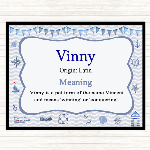 Vinny Name Meaning Placemat Nautical