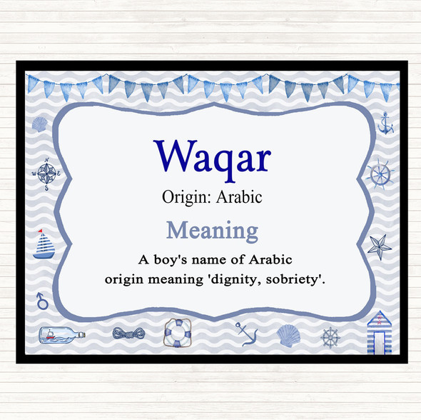 Waqar Name Meaning Placemat Nautical