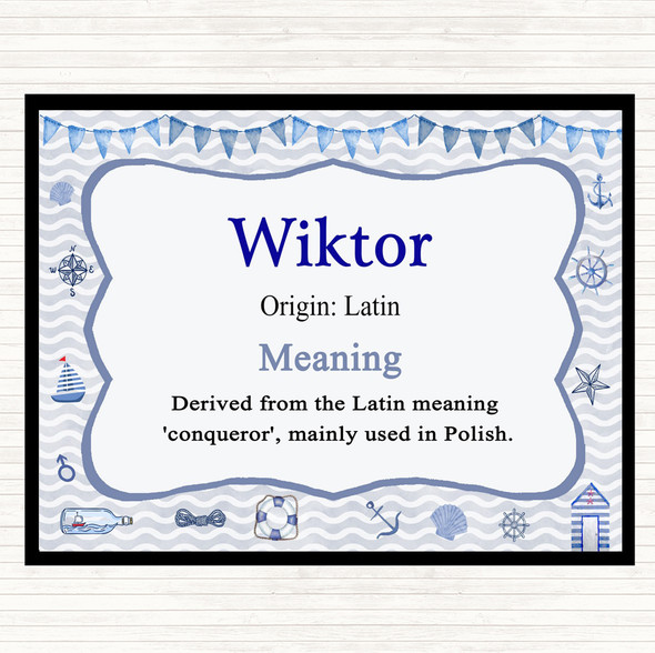 Wiktor Name Meaning Placemat Nautical