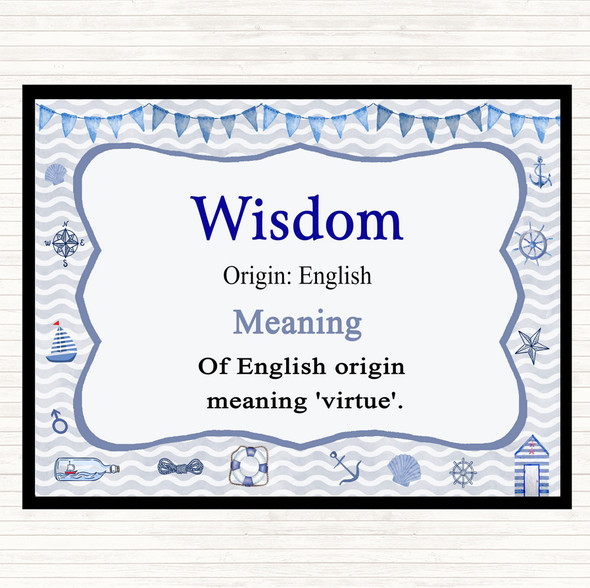 Wisdom Name Meaning Placemat Nautical