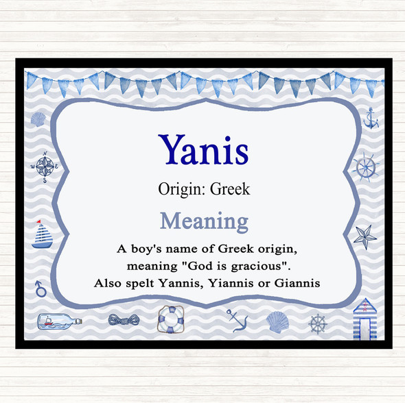 Yanis Name Meaning Placemat Nautical