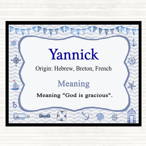 Yannick Name Meaning Placemat Nautical