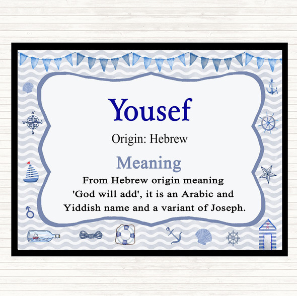 Yousef Name Meaning Placemat Nautical