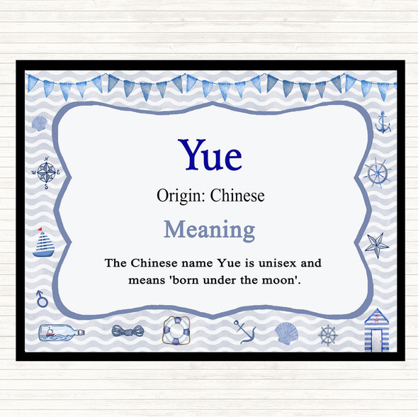 Yue Name Meaning Placemat Nautical