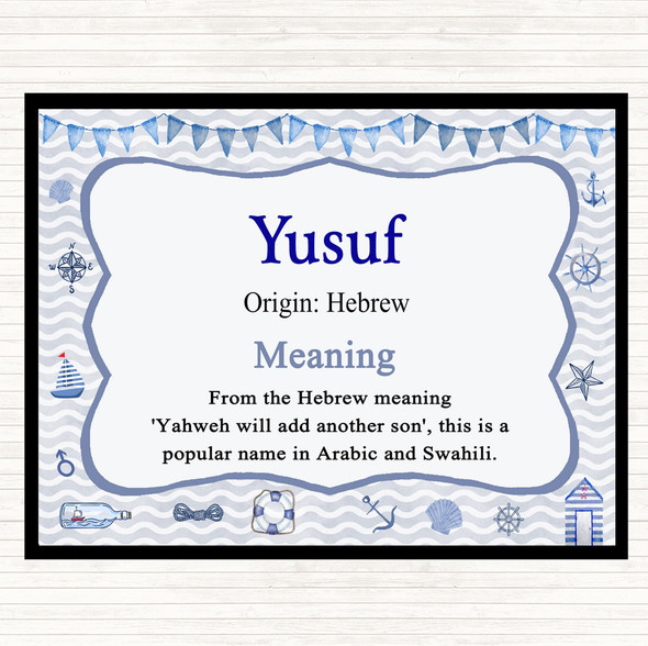 Yusuf Name Meaning Placemat Nautical