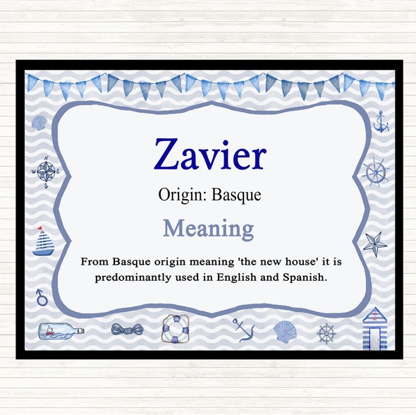 Zavier Name Meaning Placemat Nautical
