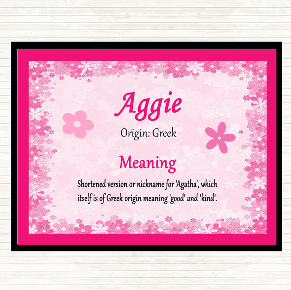 Aggie Name Meaning Placemat Pink