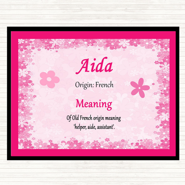 Aida Name Meaning Placemat Pink