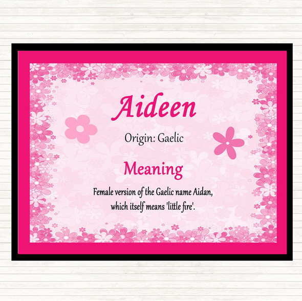 Aideen Name Meaning Placemat Pink