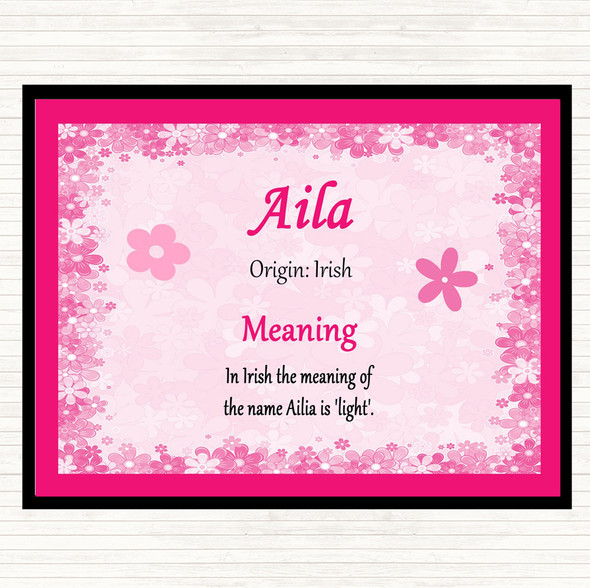 Aila Name Meaning Placemat Pink