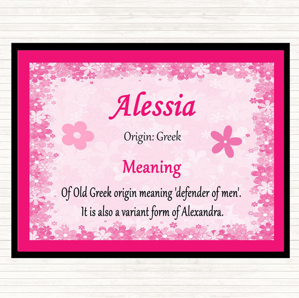 Alessia Name Meaning Placemat Pink