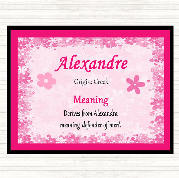 Alexandre Name Meaning Placemat Pink