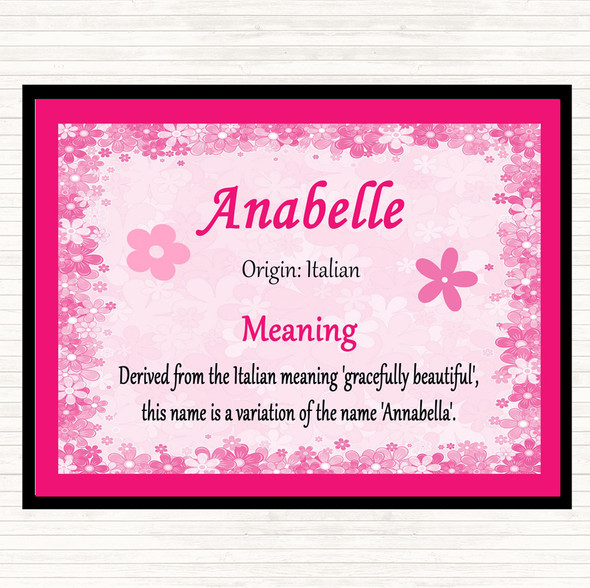 Anabelle Name Meaning Placemat Pink